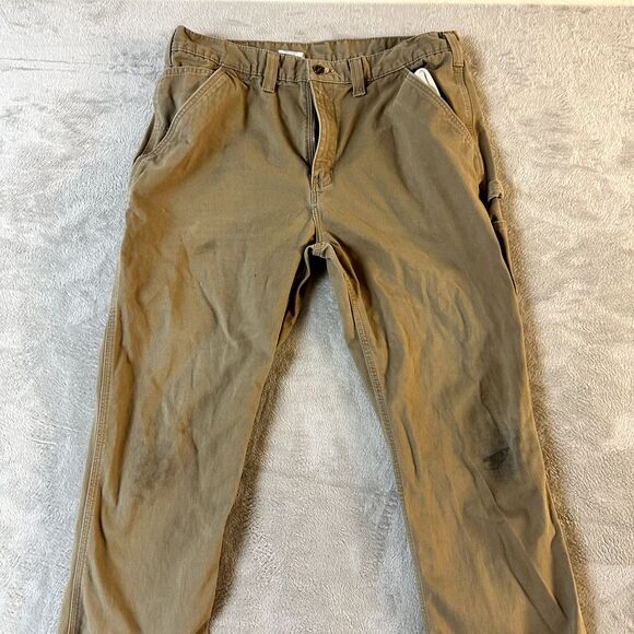 Carhartt Mens Relaxed Fit Workwear  Pants Mens Work Pants Tan 38x32 -‎ B324-DKH - Picture 1 of 12